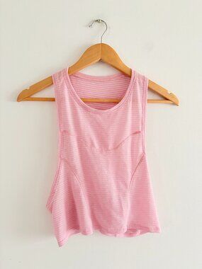 Lululemon Stronger as One Muscle Tank Heathered Azalea Pink Size 4